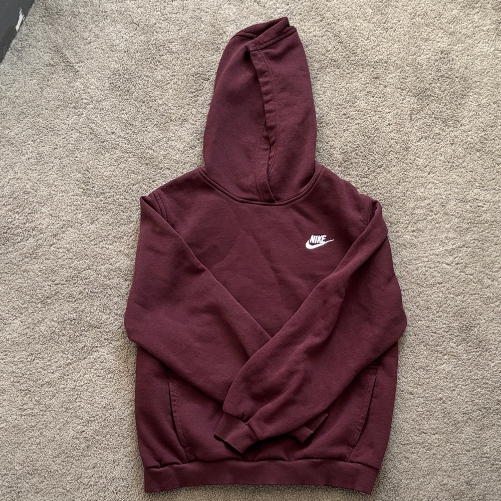 Kids Nike Burgundy Hoodie